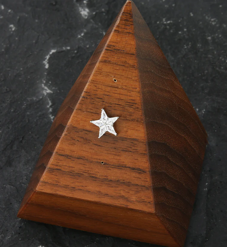Star Flower Clear CZ Threadless Titanium Top - Image 2