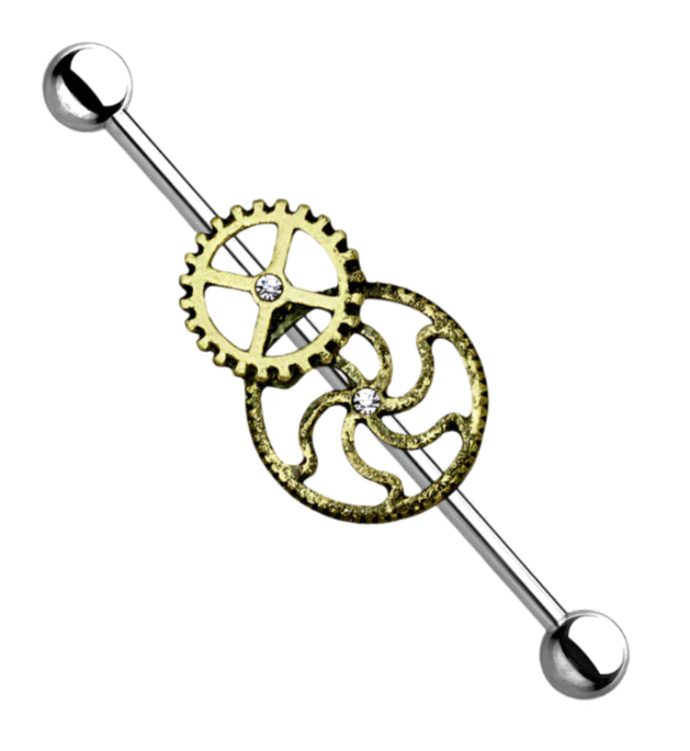 Steampunk Gear Industrial Barbell