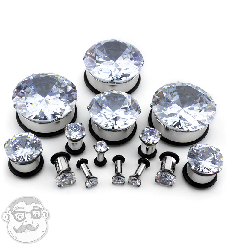 Steel CZ Diamond Hollow Plugs - Image 5