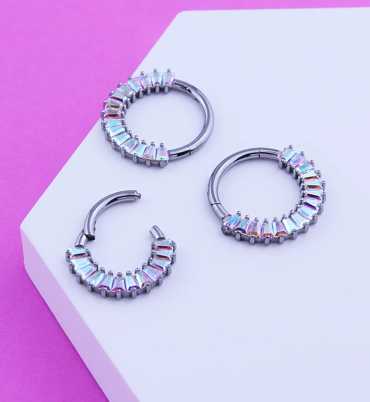 Strand Rainbow Aurora CZ Hinged Segment Ring - Image 2