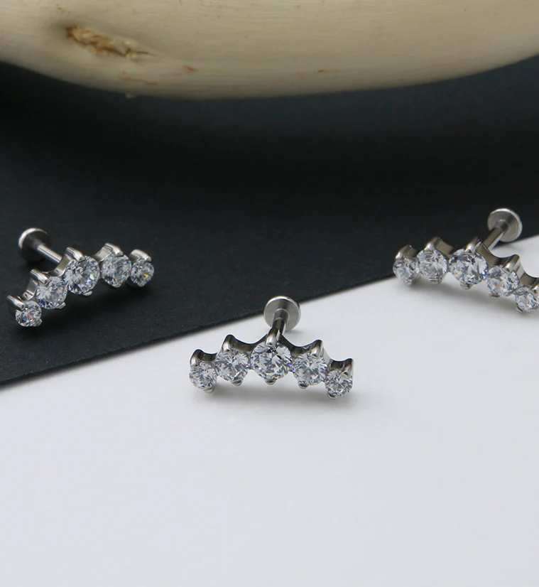 String CZ Labret Post - Image 2