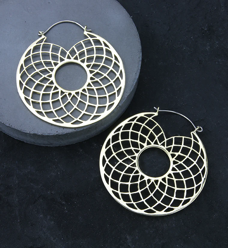 Symmetrical Brass Titanium Hangers / Earrings - Image 2
