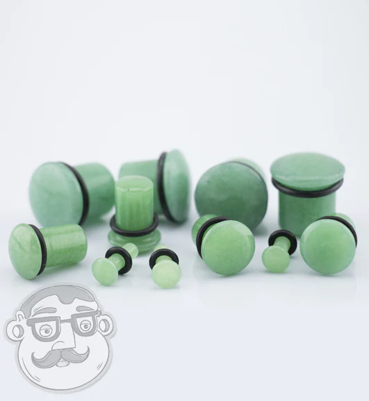 Synthetic Green Jade Stone Plugs - Single Flare - Image 4