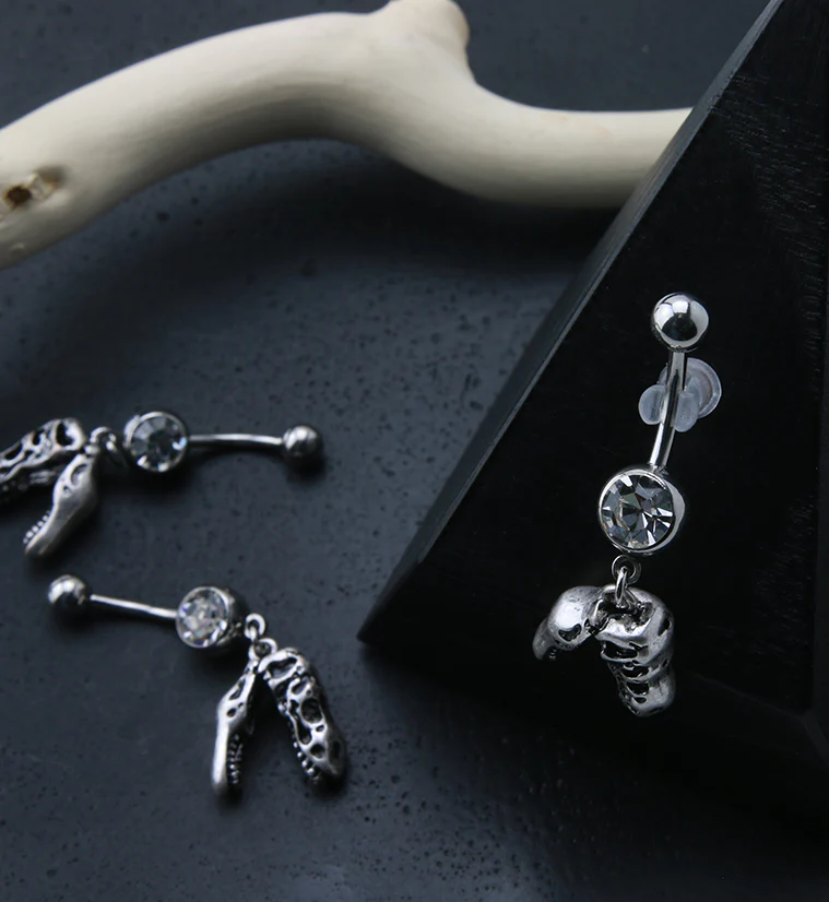 T-Rex Dinosaur Dangle Belly Button Ring - Image 2