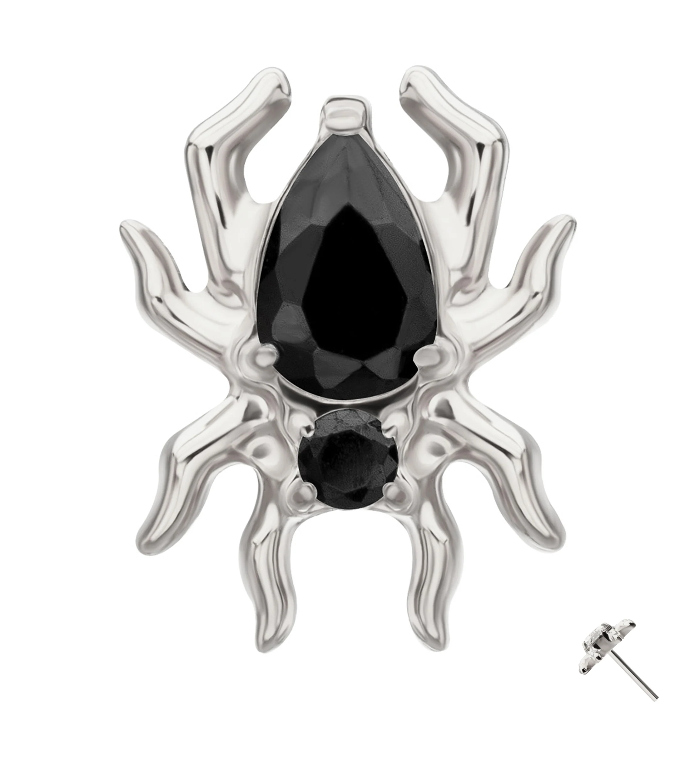 Tarantula Black CZ Titanium Threadless Top
