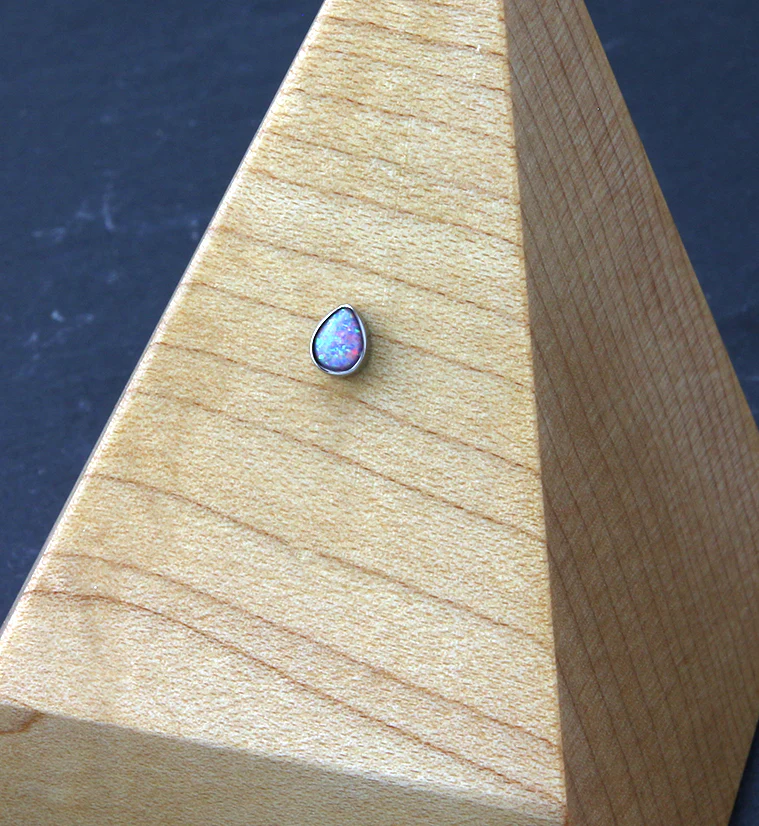 Teardrop Purple Opalite Threadless Titanium Top - Image 2