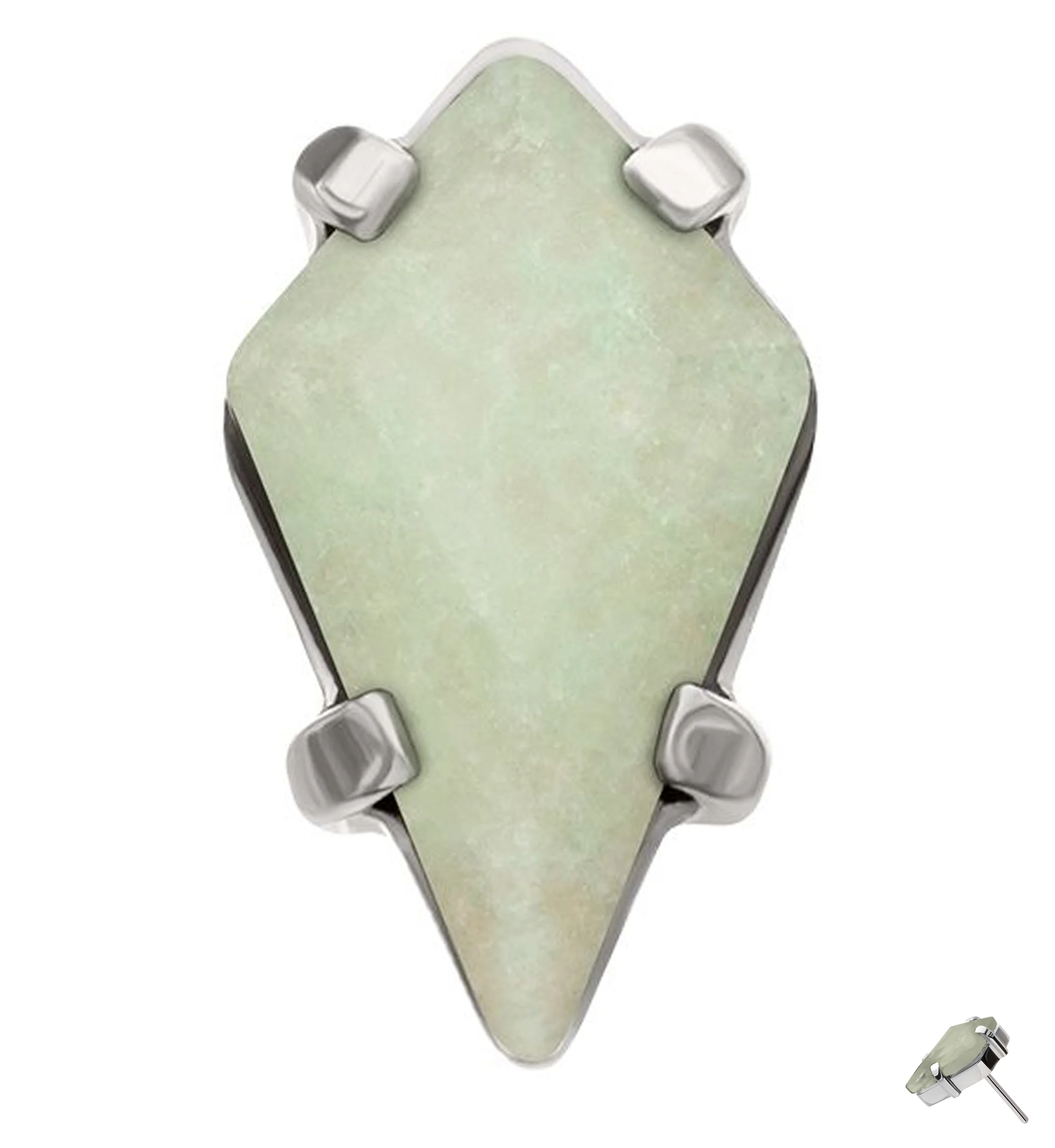 Tetra Aventurine Stone Titanium Threadless Top
