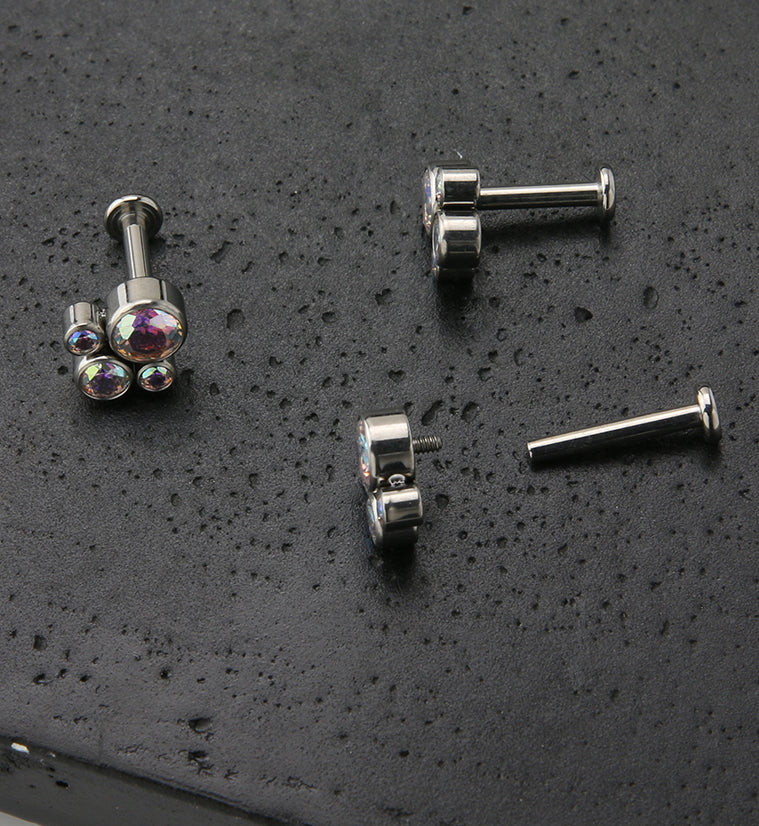 Tetrad Aurora CZ Titanium Labret - Image 2