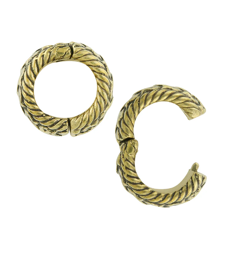 Fiber Brass Hinged Ear Lobe Cuffs - Image 3