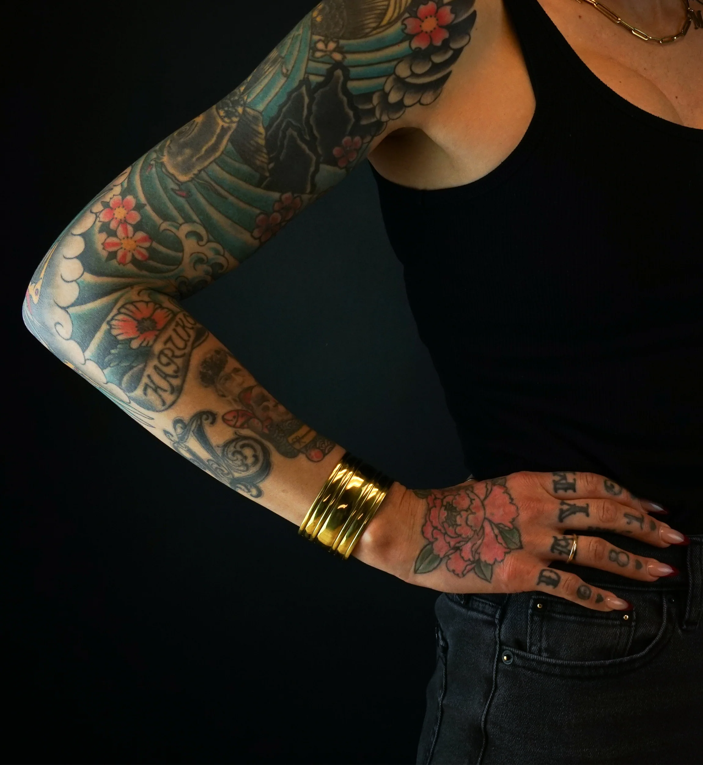 Thick Band Brass Bangle