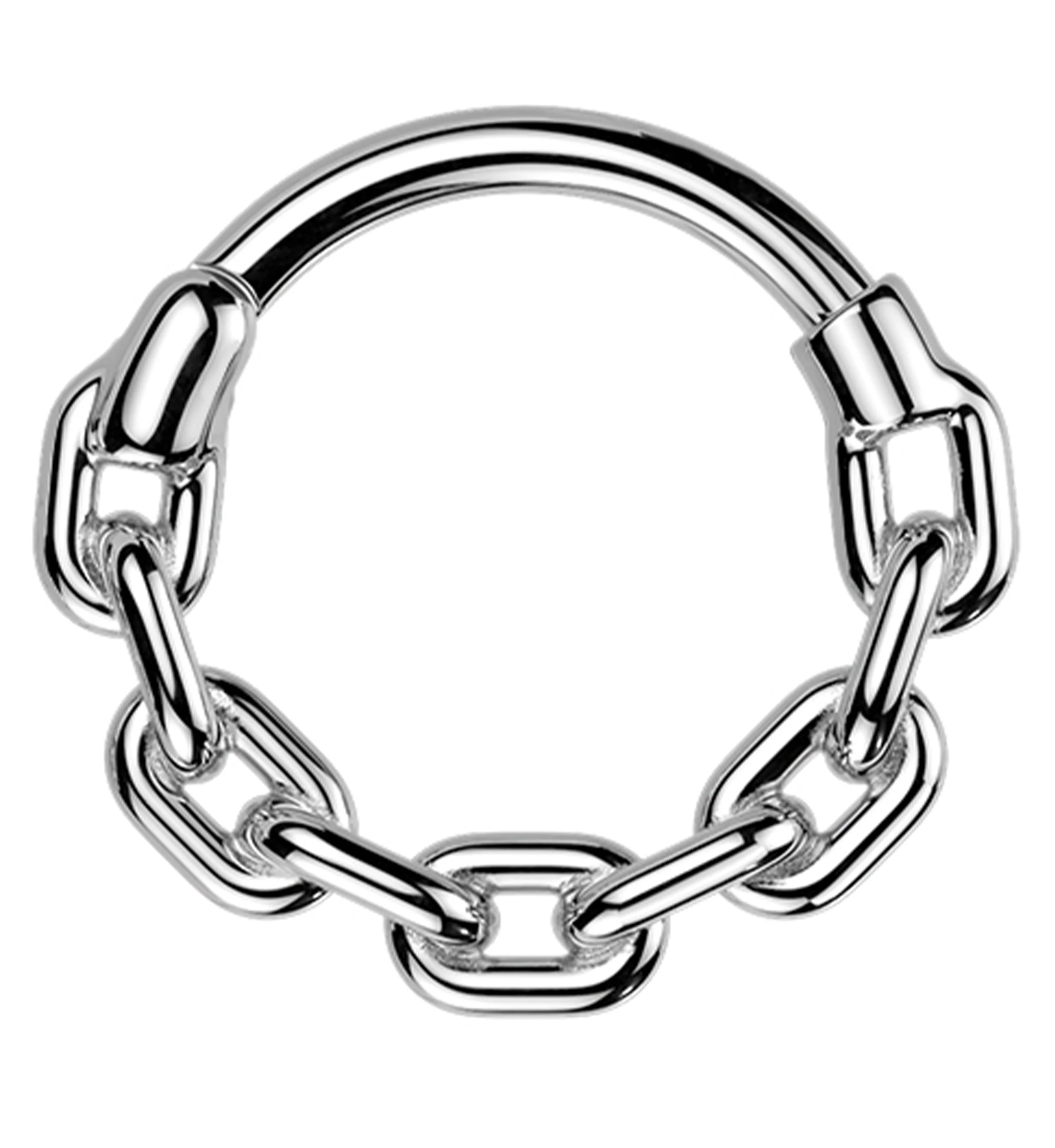 Thick Chain Link Stainless Steel Hinged Segment Ring