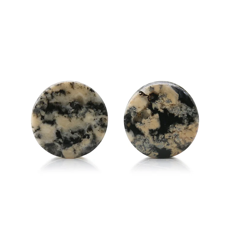 Tiger Agate Dendritic Stone Plugs 1/2" (12.5mm) Version 1