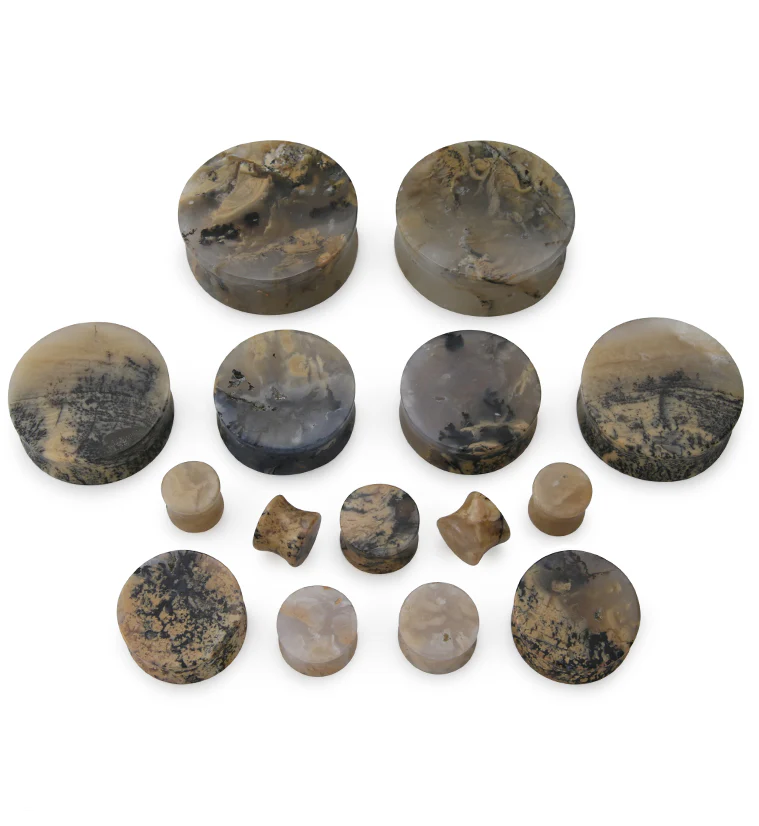 Tiger Agate Dendritic Stone Plugs - Image 4