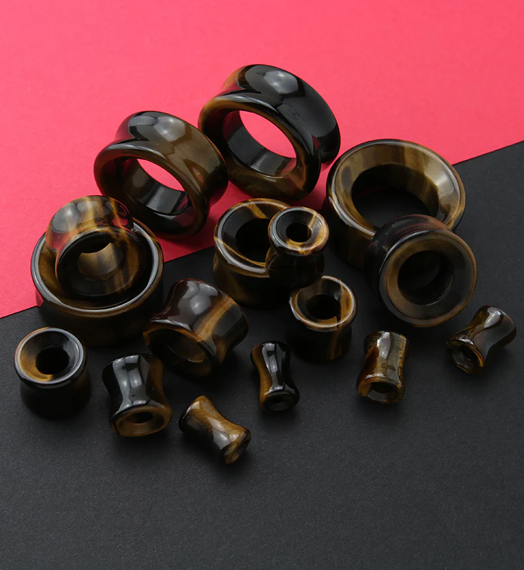Tiger Eye Double Flare Tunnels - Image 2