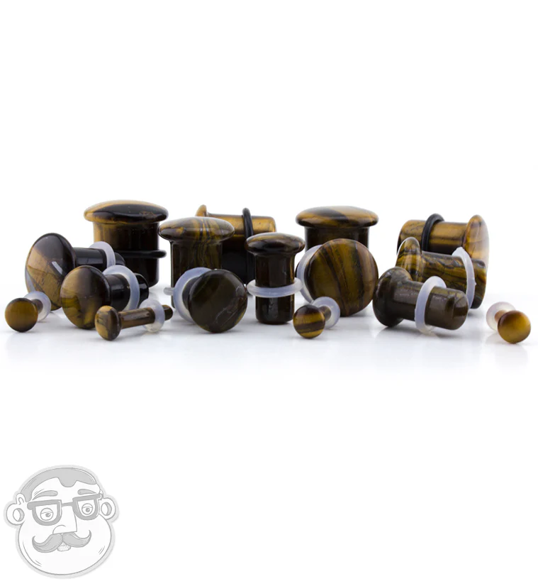 Tiger Eye Stone Plugs - Single Flare - Image 6