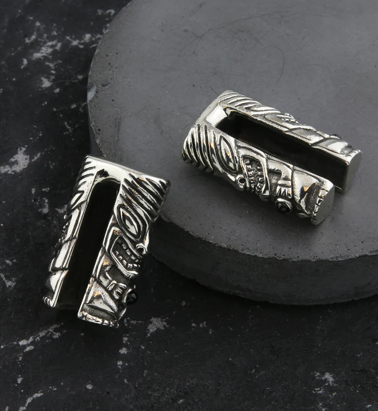 Tiki White Brass Ear Weights - Image 2