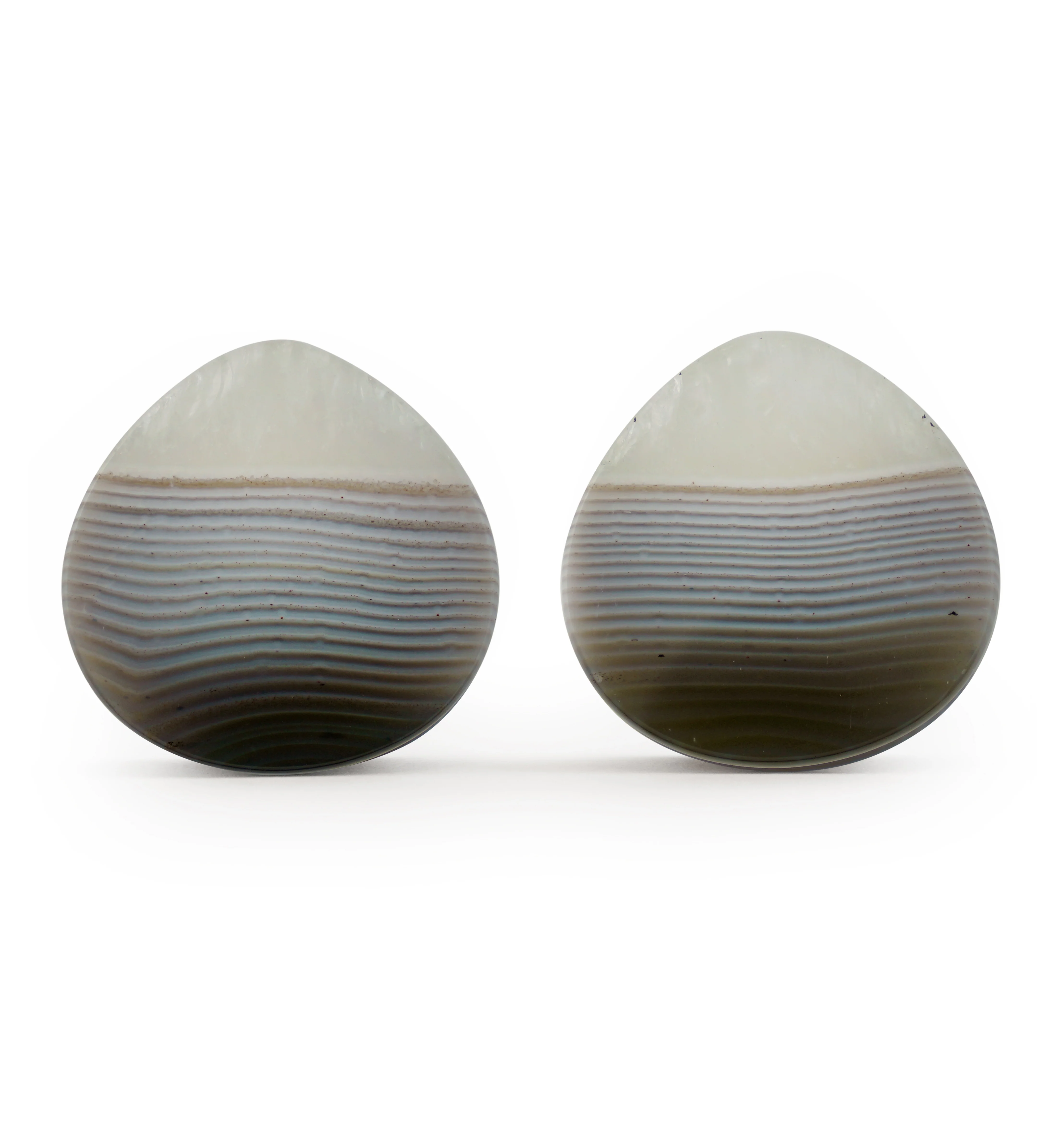 1 & 1/4" (32mm) Timor Agate Teardrop Double Flare Plugs Version 1