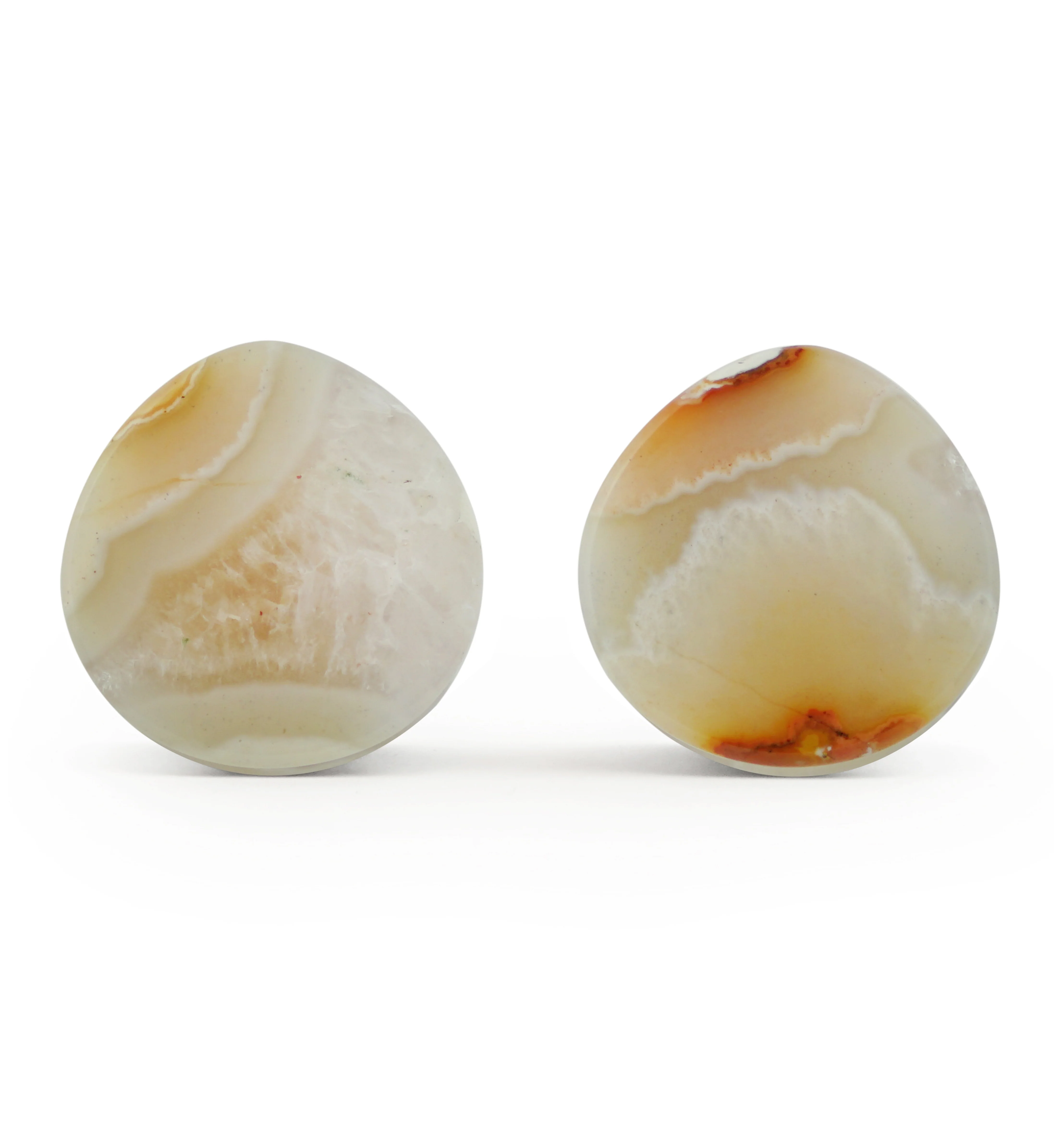 5/8" (16mm) Timor Agate Teardrop Double Flare Plugs Version 1