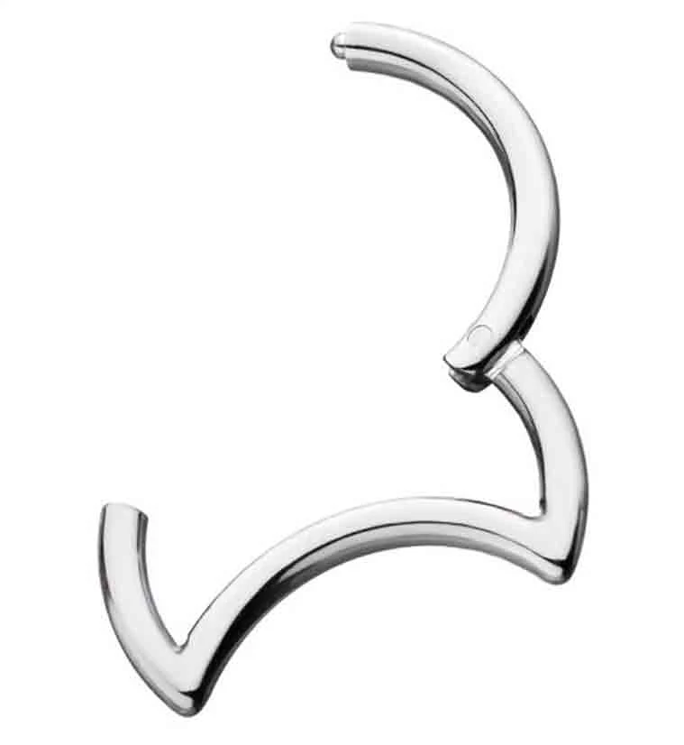 Titanium Crescent Moon Hinged Segment Ring - Image 2