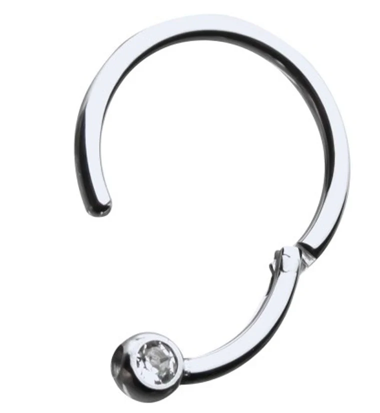 Titanium CZ Hinged Segment Captive Ring - Image 2