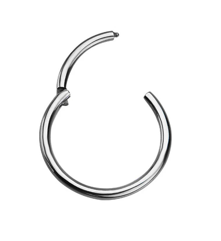 Titanium Hinged Segment Hoop Ring - Image 6