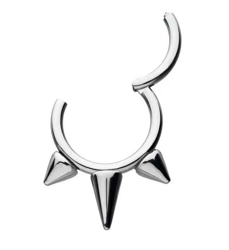 Titanium Hinged Spiked Segment Ring - Image 2