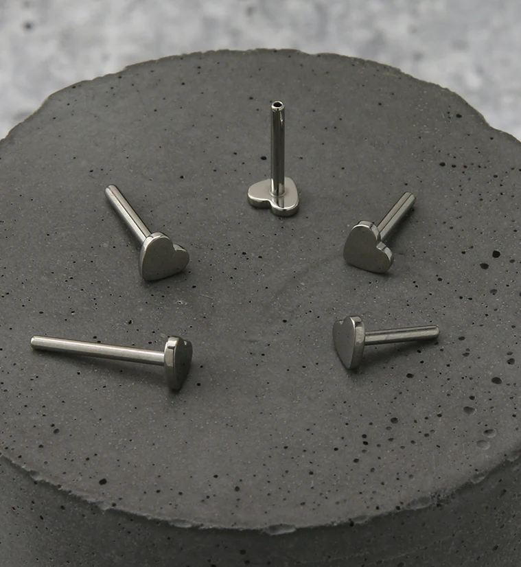 Titanium Threadless Heart Back Labret (Back Only) - Image 2