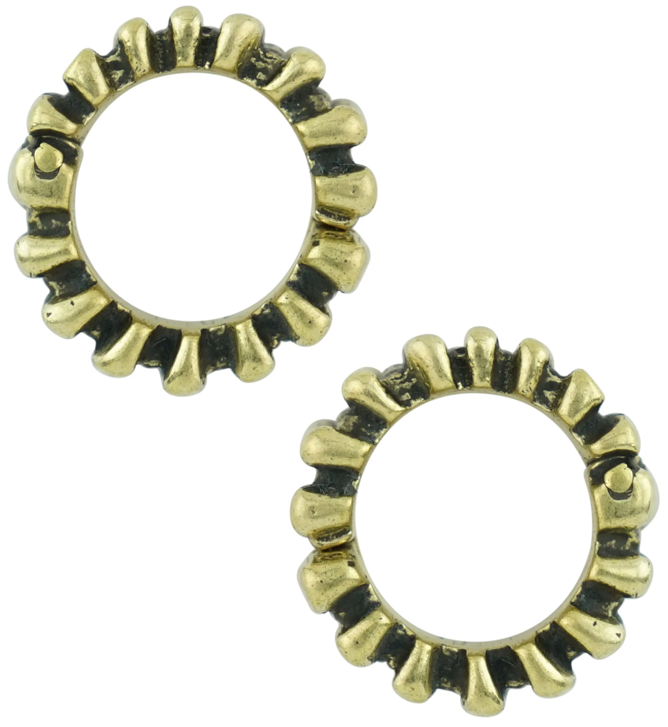 Tread Brass Hinged Stretched Ear Cuffs - Image 3