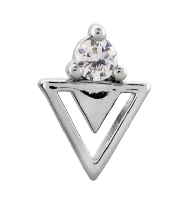 Triangle Cut CZ Cartilage Barbell