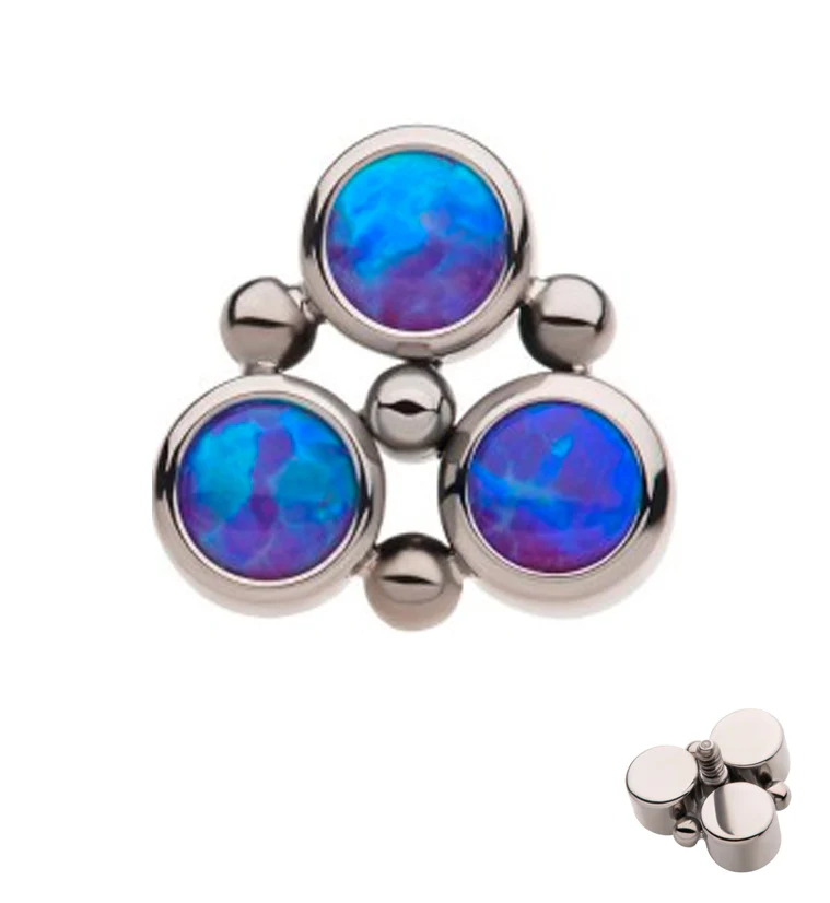 Trinity Beaded Purple Opalite Internally Threaded Titanium Top