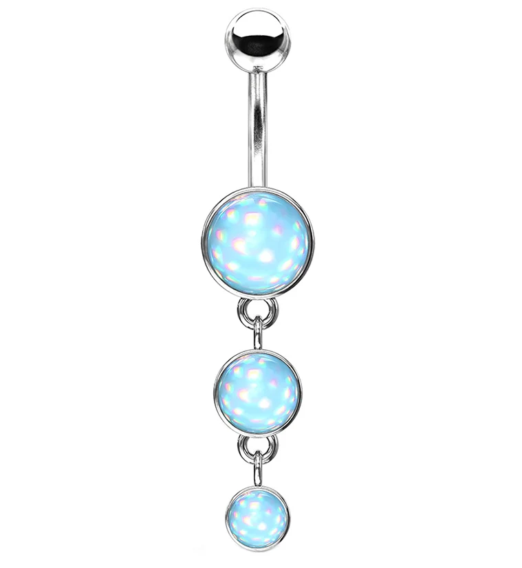 Triple Aqua Escent Dangle Belly Ring