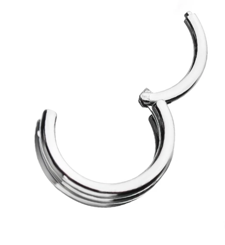 Triple Bar Titanium Hinged Segment Ring - Image 2