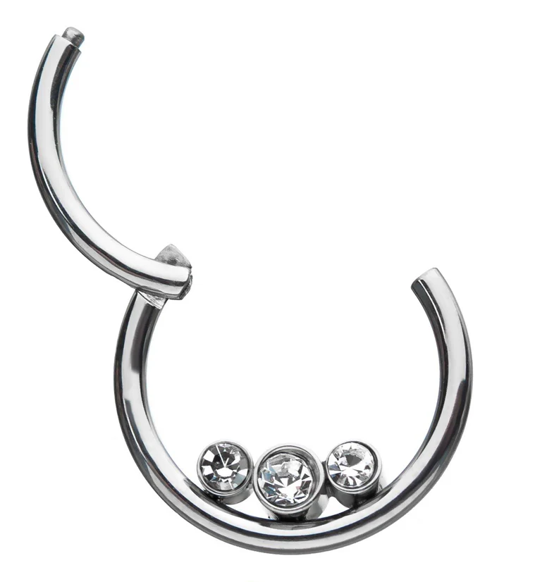 Triple CZ Hinged Segment Ring - Image 2
