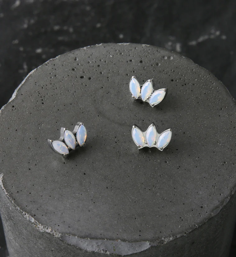 Triple Empress White Opalite Internally Threaded Titanium Top - Image 2