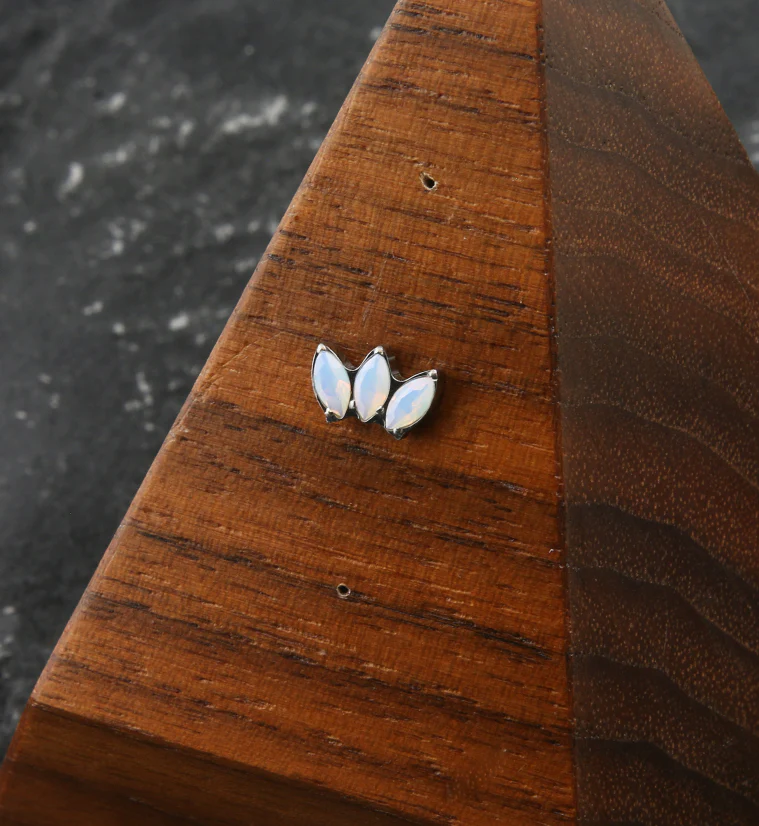 Triple Empress White Opalite Threadless Titanium Top - Image 2