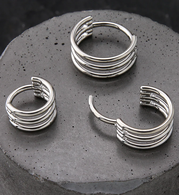 Triple Interval Hoop Titanium Hinged Segment Ring - Image 2