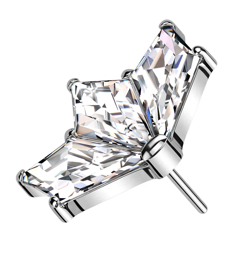 Triple Poly CZ Threadless Titanium Top