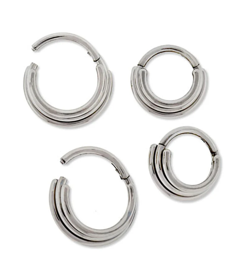 Triple Layered Titanium Hinged Segment Ring - Image 4