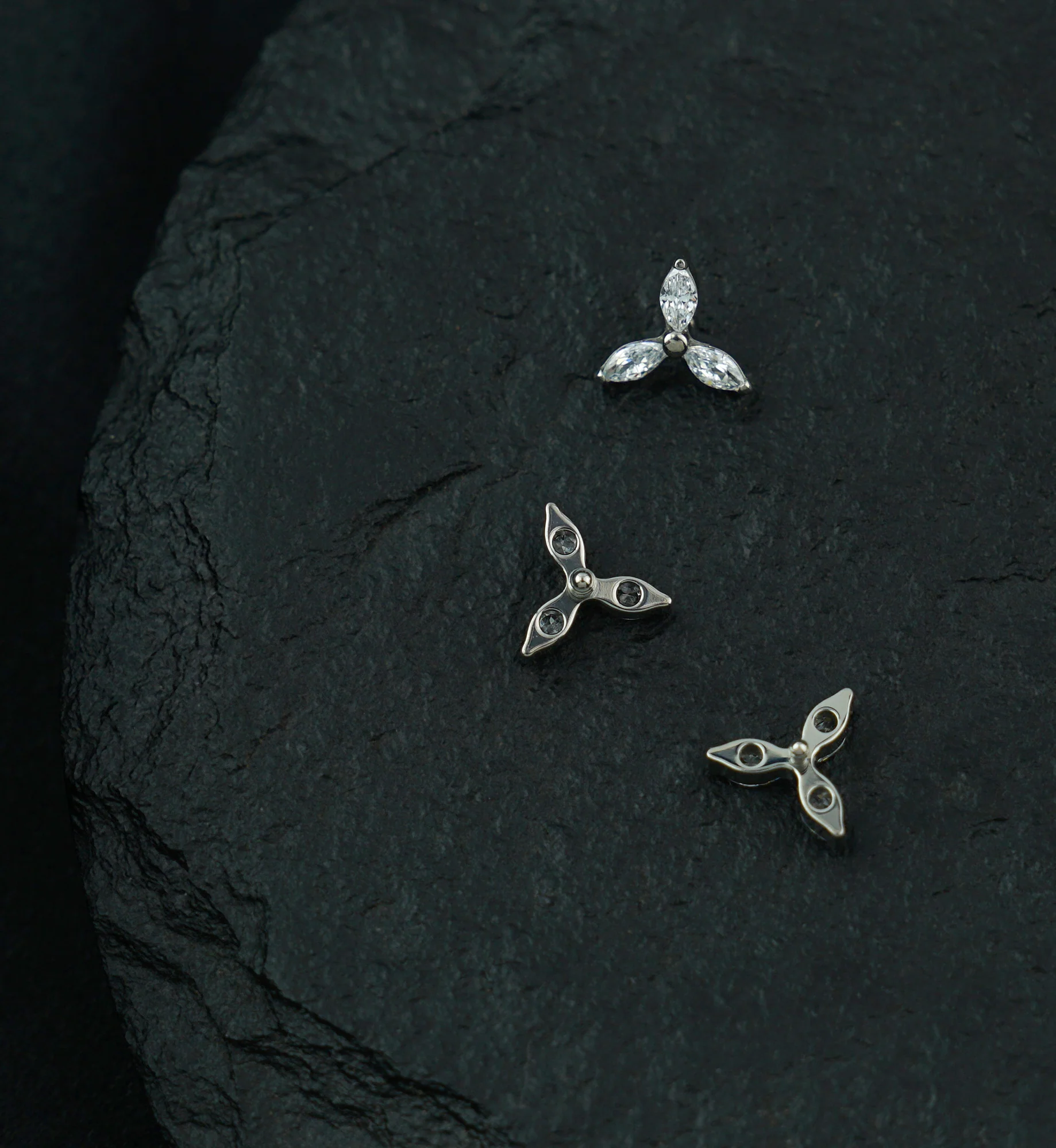 Triple Marquise CZ Titanium Internally Threaded Top - Image 2