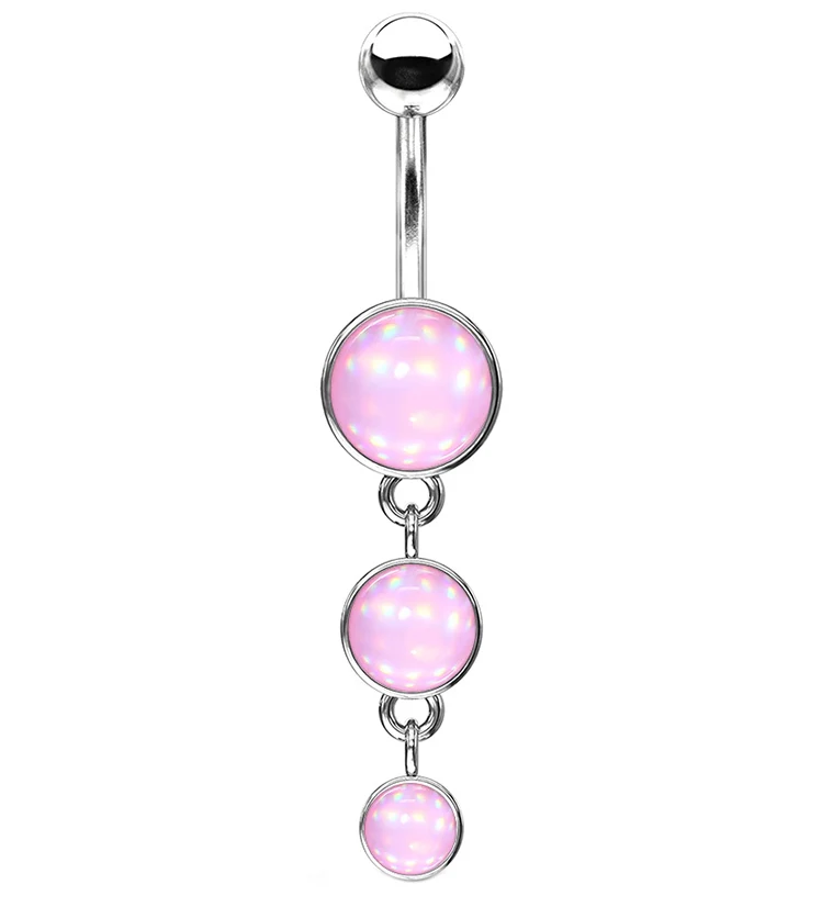 Triple Pink Escent Dangle Belly Ring