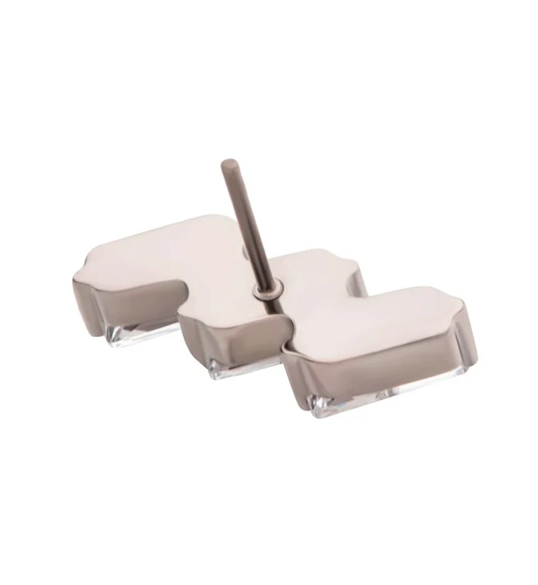 Triple Slant CZ Threadless Titanium Top - Image 3