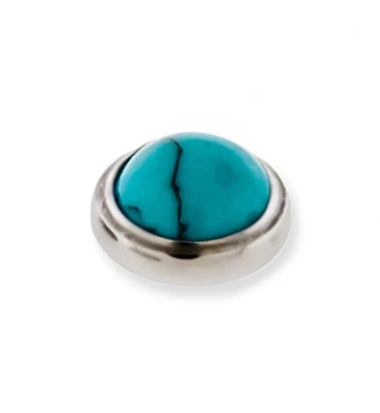 Turquoise Howlite Stone Titanium Bezel End - Image 3