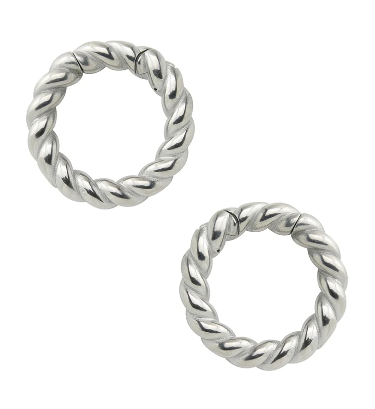 Twist Stainless Steel Hinged Ear Weights
