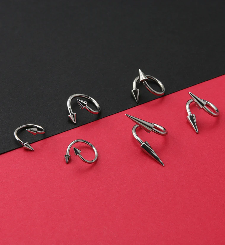 Twisted Spike Stainless Steel Barbell - Image 3
