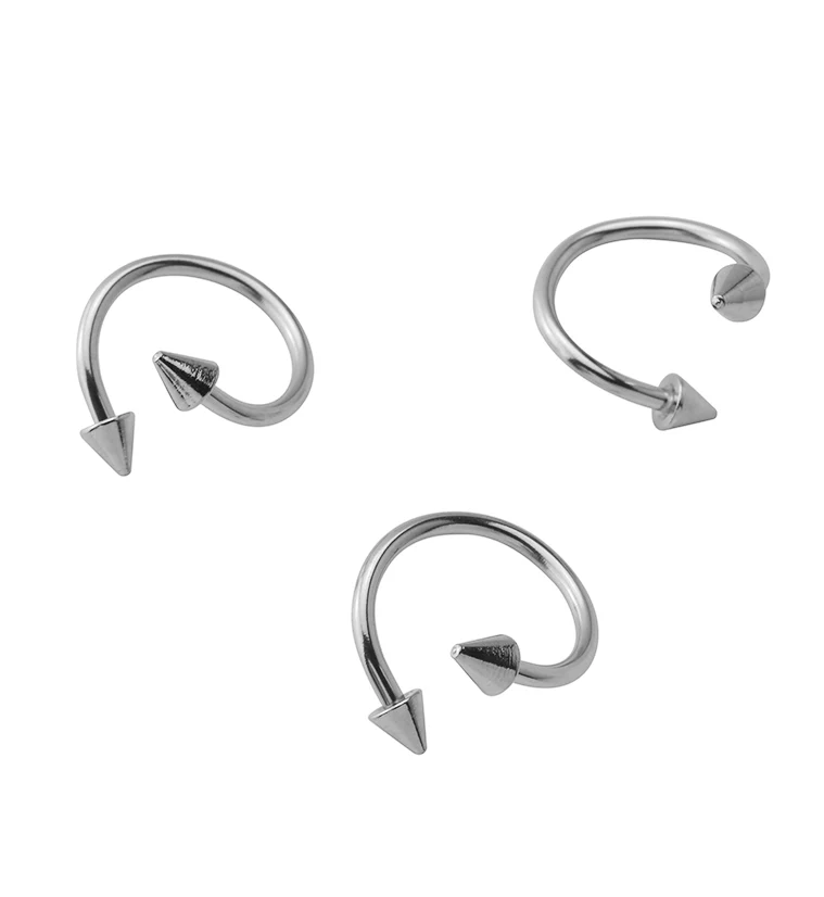 Twisted Spike Stainless Steel Barbell - Image 4