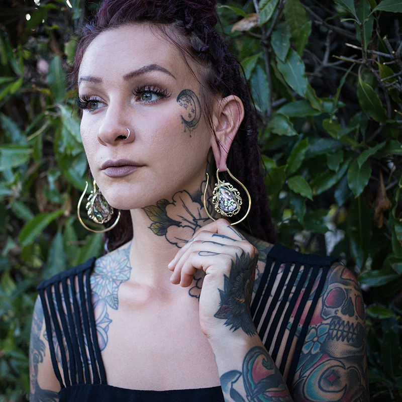 Vague Abalone Brass Ear Weights - Image 3