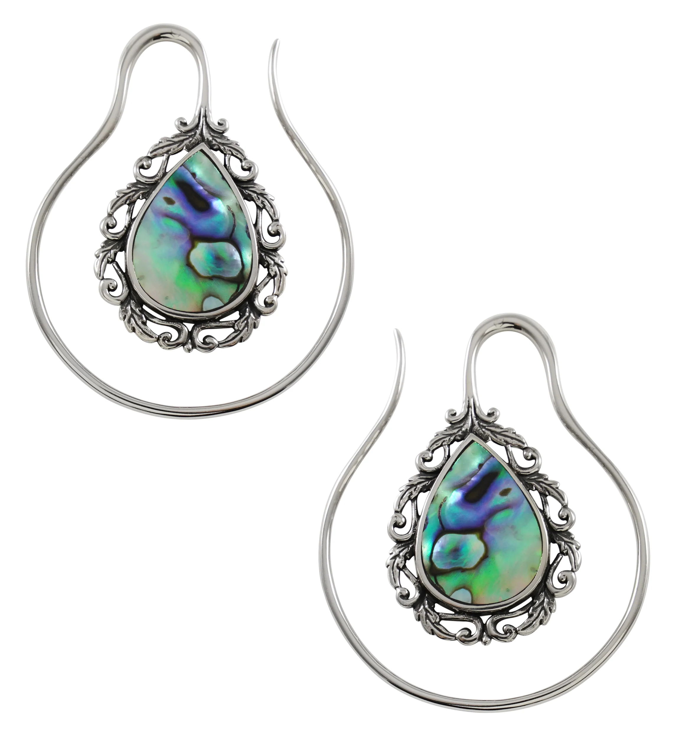 Vague Abalone White Brass Ear Weights