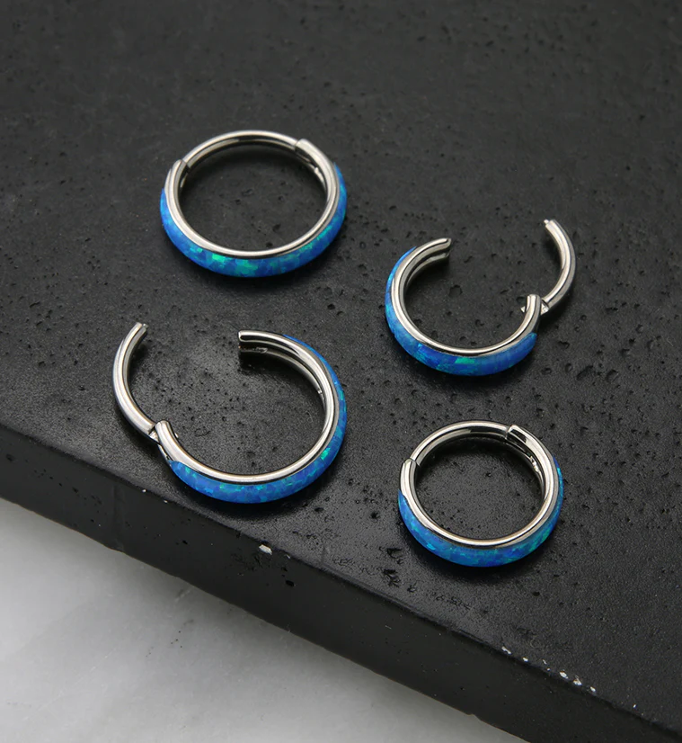 Vast Blue Opalite Titanium Hinged Segment Ring - Image 2