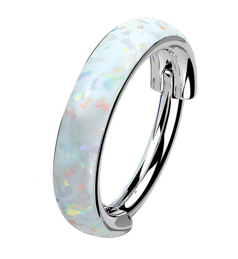 Vast Opalite Titanium Hinged Segment Ring