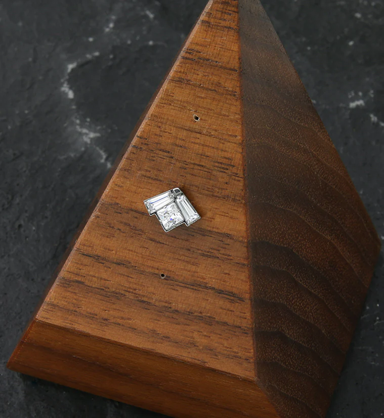 Vertex CZ Threadless Titanium Top - Image 3